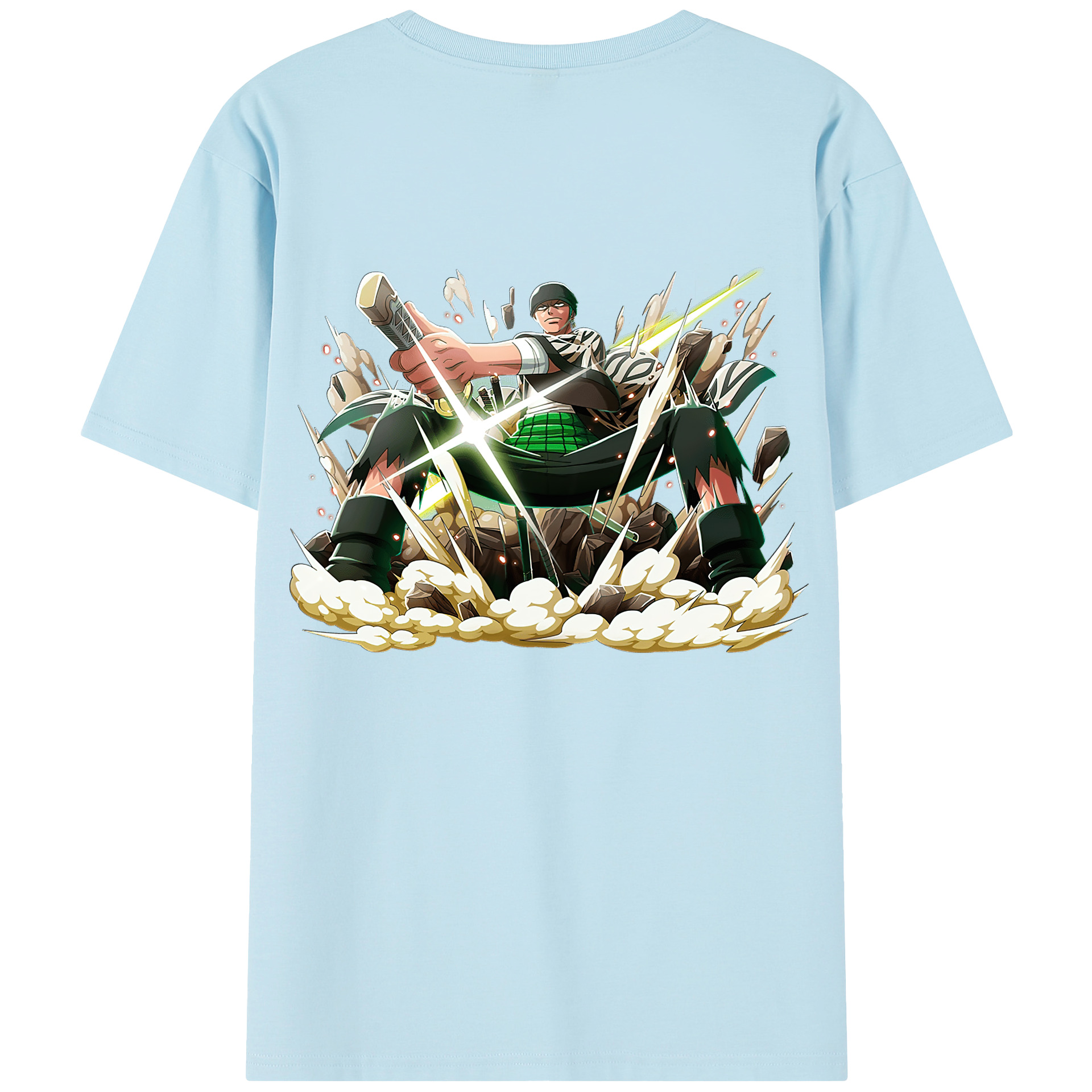 ワンピース ロロノア・ゾロ ONE PIECE Roronoa Zoro 綿100％半袖Tシャツ（背面プリント）